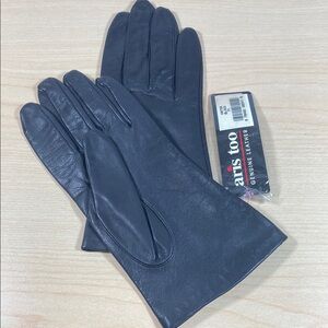 Aris Too Vintage Deadstock Black Leather Gloves Classic Design